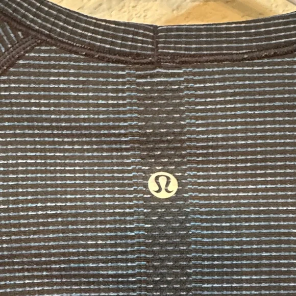 Lululemon Athletica Dark Blue Striped Long Sleeve Tee - Picture 3 of 5
